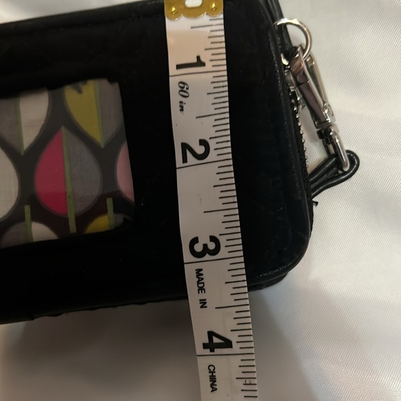 Vera Bradley Black Fabric Zip Around Wallet & Pink Floral VB ID Lanyard - Picture 10 of 14
